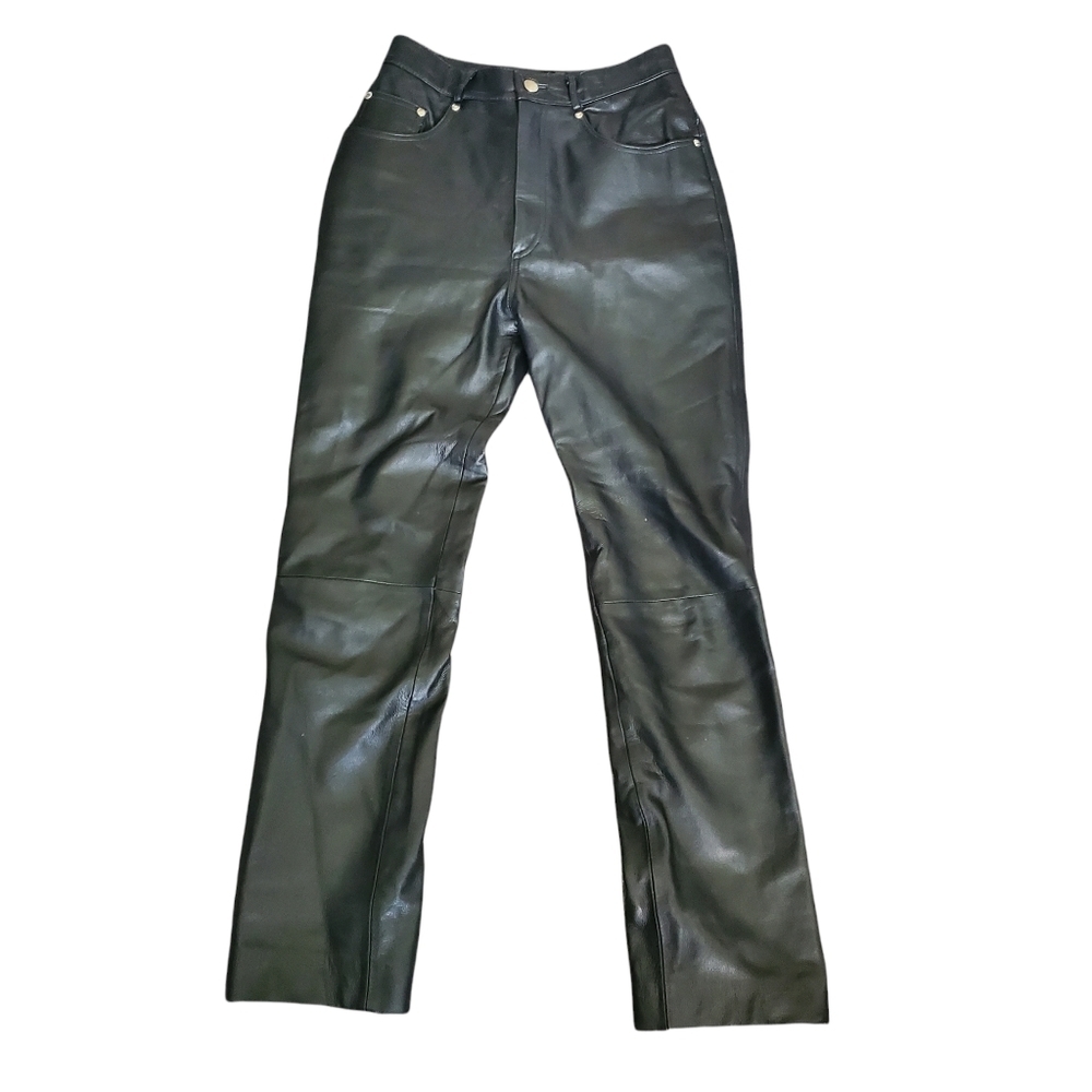 RedHead Black Faux Leather Straight Jeans Size 8